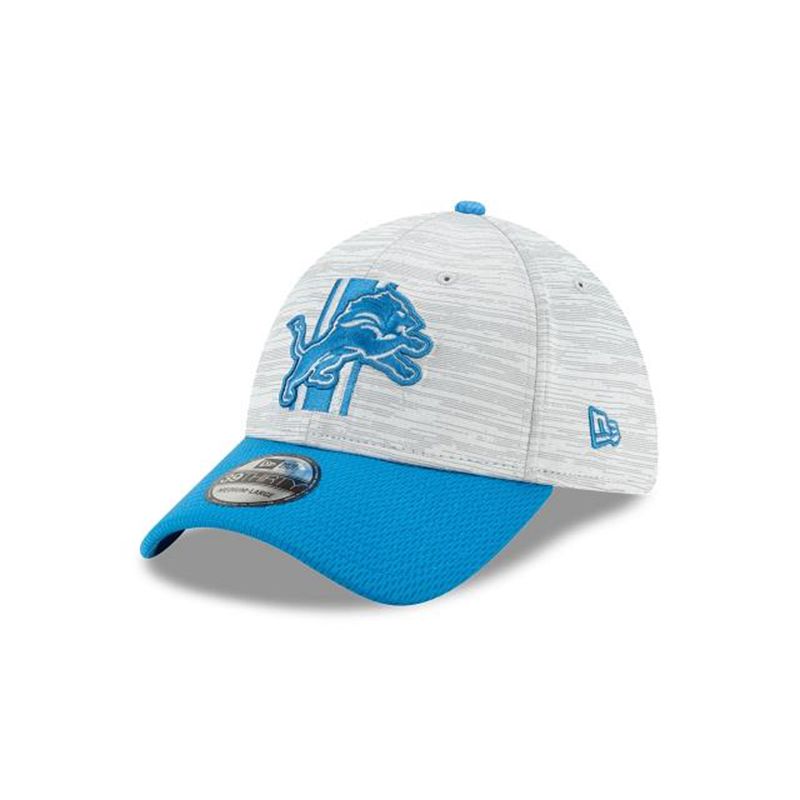 NFL Detroit Lions Official Training 39Thirty Stretch Fit (PSB5689) - Blue New Era Caps